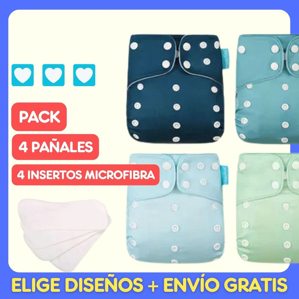 ⭐Promo Pack 4 Pañales Pocket con ✈️ Envío Gratis