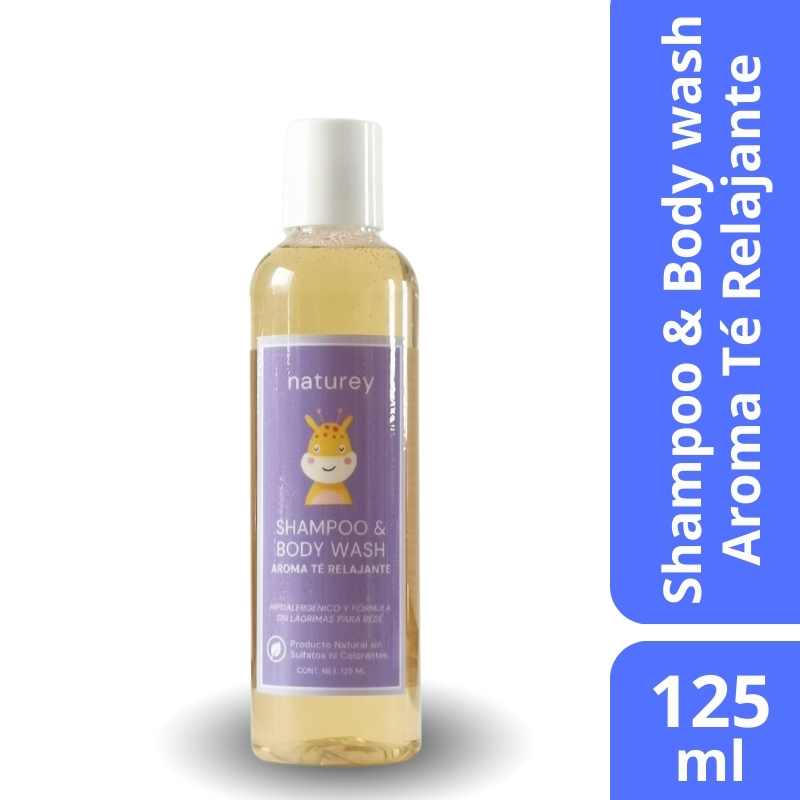 🫧 Shampoo & Body Wash Hipoalergénico para Bebé - Té Relajante 🫐 125 ml